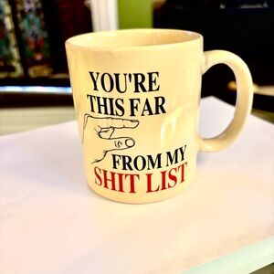 Cream Mug with Humorous Text